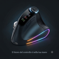 Mouse Verticale Ergonomico RGB Wireless - Mouse Gaming con Schermo Touch e Luce LED per PC e Laptop