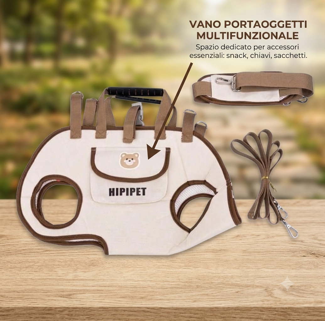 Borsa Trasportino per cani 2 in 1 con guinzaglio integrato Per Cani di Piccola Taglia