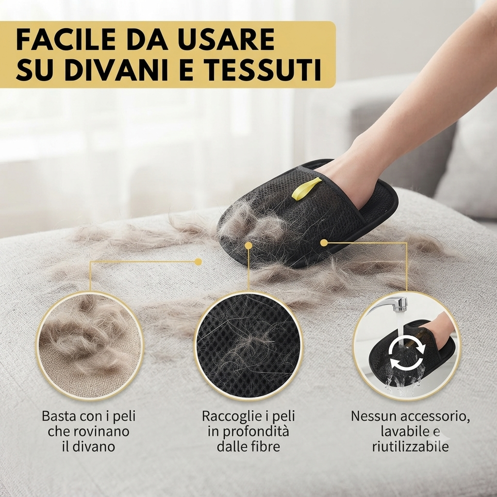 Guanto Rimuovi Peli per Animali Domestici, Spazzola in Rete per Cani e Gatti, Set da 4 Pezzi Taglia Unica, Ideale per Divano, Tappeti e Auto