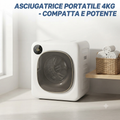 Asciugatrice Compatta 4 Kg con Display LED - 5 Modalità di Asciugatura e Sensore Intelligente