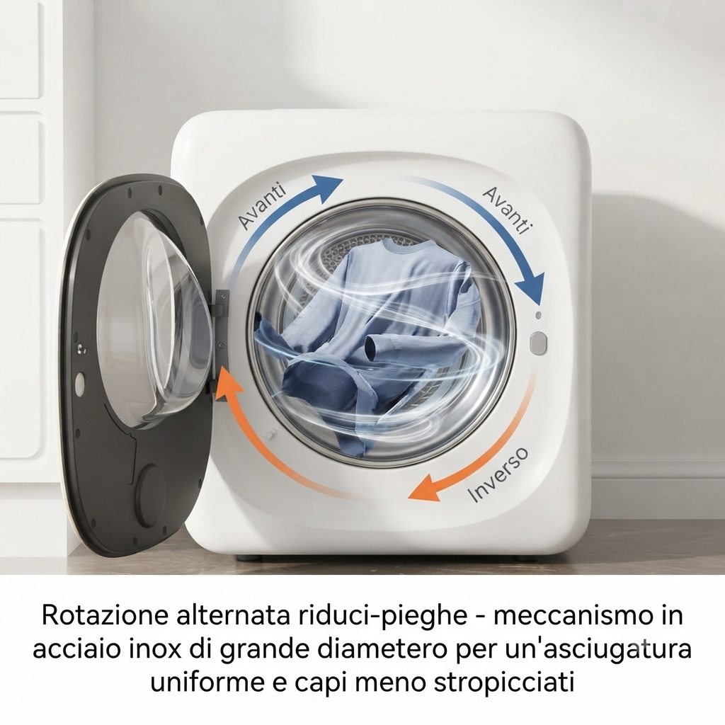 Asciugatrice Compatta 4 Kg con Display LED - 5 Modalità di Asciugatura e Sensore Intelligente