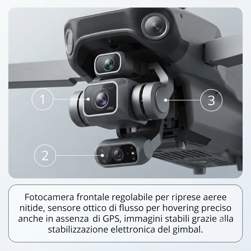 Drone K19 Max con GPS, Doppia Fotocamera e Ritorno Automatico – Pieghevole con 2 Batterie e Radiocomando Schermo 4.5”