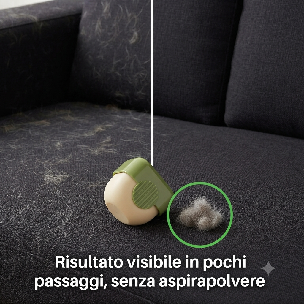 Rullo Toglipeli Cane e Gatto Riutilizzabile – Elimina Peli e Pelucchi da Tessuti in Pochi Secondi