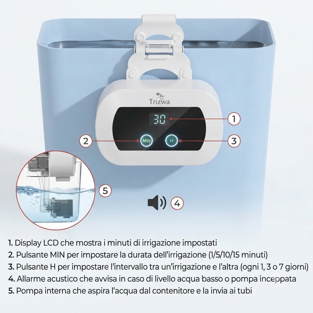 Sistema Irrigazione Automatica Smart con Timer Programmabile - Annaffia le Piante Anche in Vacanza