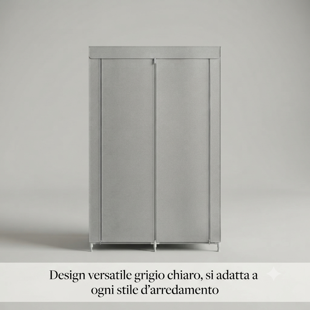 Scarpiera Armadio 7 Ripiani Doppia Colonna in Tessuto - Salvaspazio Impermeabile per Scarpe, Nero/Grigio