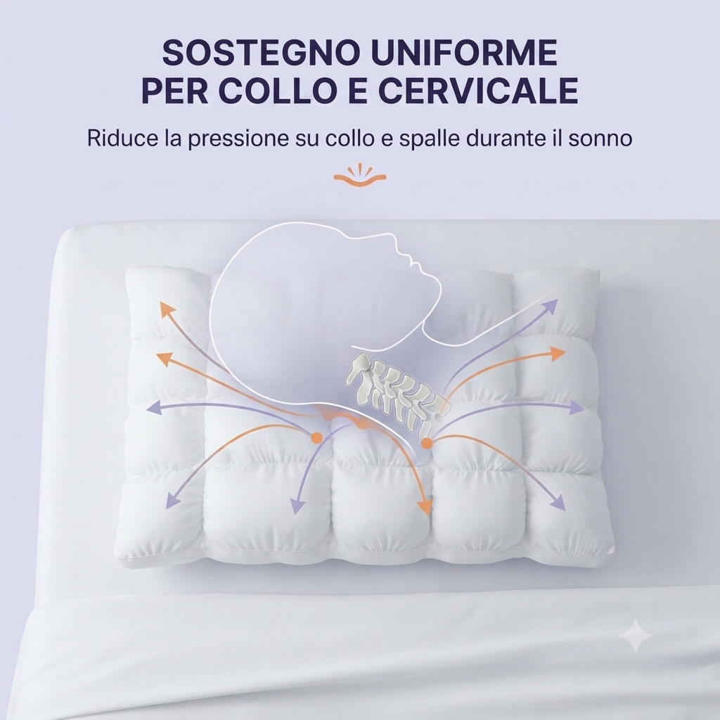Cuscino Nuvola Ultra Soffice Ice-Silk – Doppio Strato Antipressione, Traspirante e Lavabile in Lavatrice