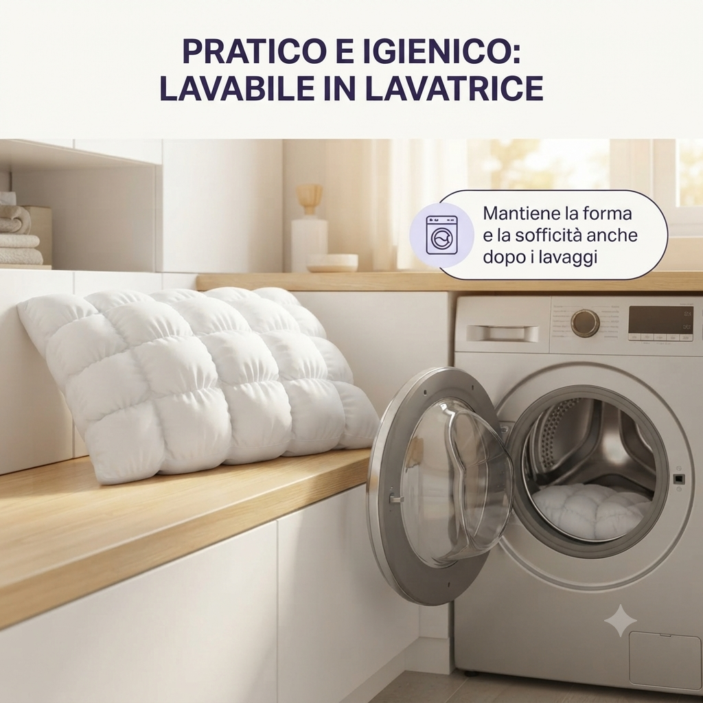 Cuscino Nuvola Ultra Soffice Ice-Silk – Doppio Strato Antipressione, Traspirante e Lavabile in Lavatrice