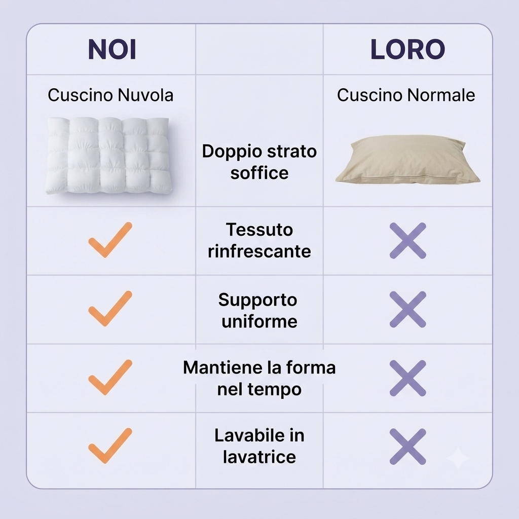 Cuscino Nuvola Ultra Soffice Ice-Silk – Doppio Strato Antipressione, Traspirante e Lavabile in Lavatrice