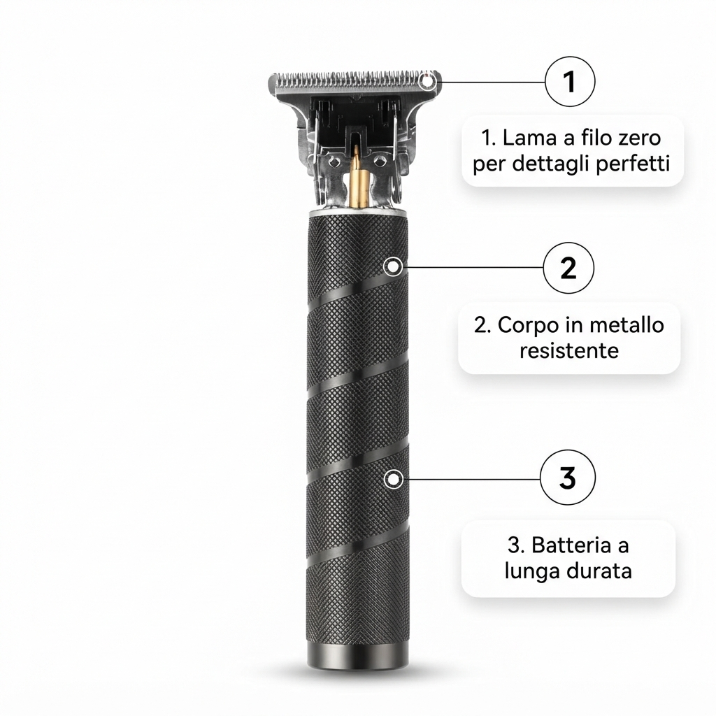 Kit Tondeuse Cheveux Professionnelle 4 en 1 - Tondeuse Barbe et Cheveux Sans Fil + Tondeuse de Finition T9 + Rasoir Électrique + Tondeuse Nez, Rechargeable USB