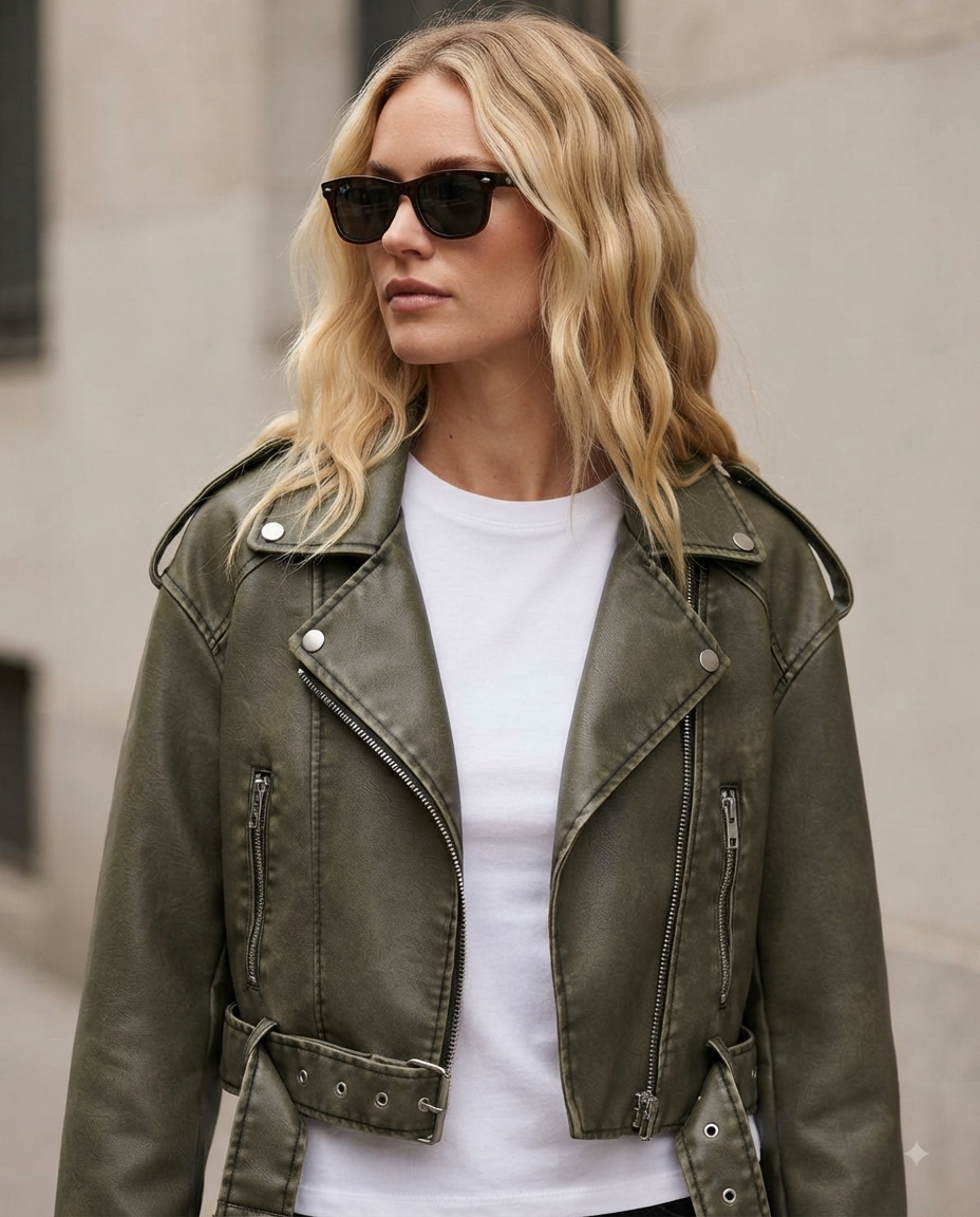 Giacca motociclista donna in pelle – Stile e resistenza