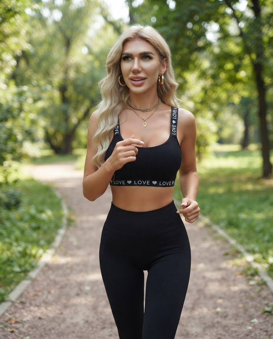 Débardeur Femme Simple avec Cœurs et Lettres Tricotés