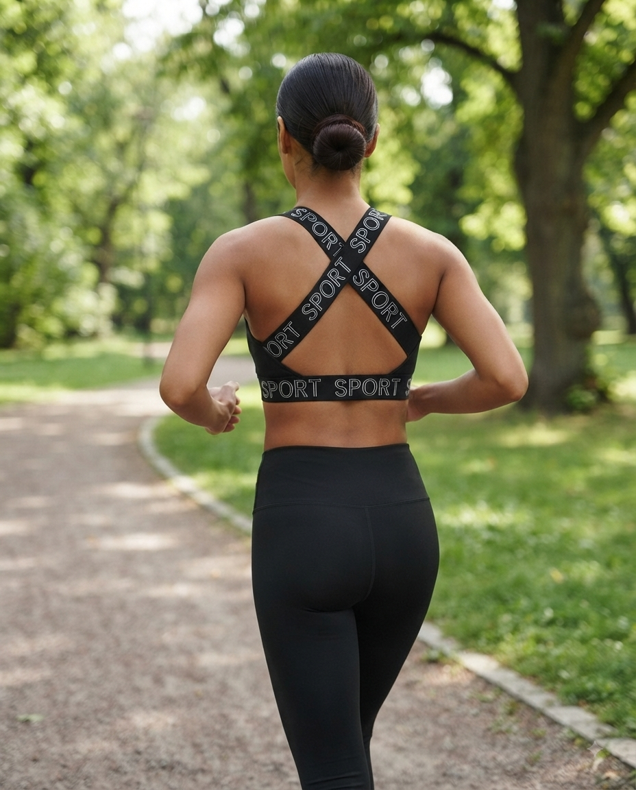 Kurzes Sport-Tanktop mit Camouflage-Muster