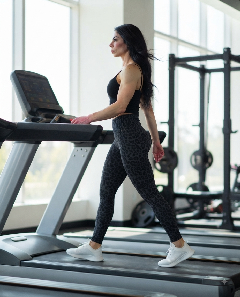 Leggings  da palestra  con stampa leopardata, senza cuciture a vita alta, per donna