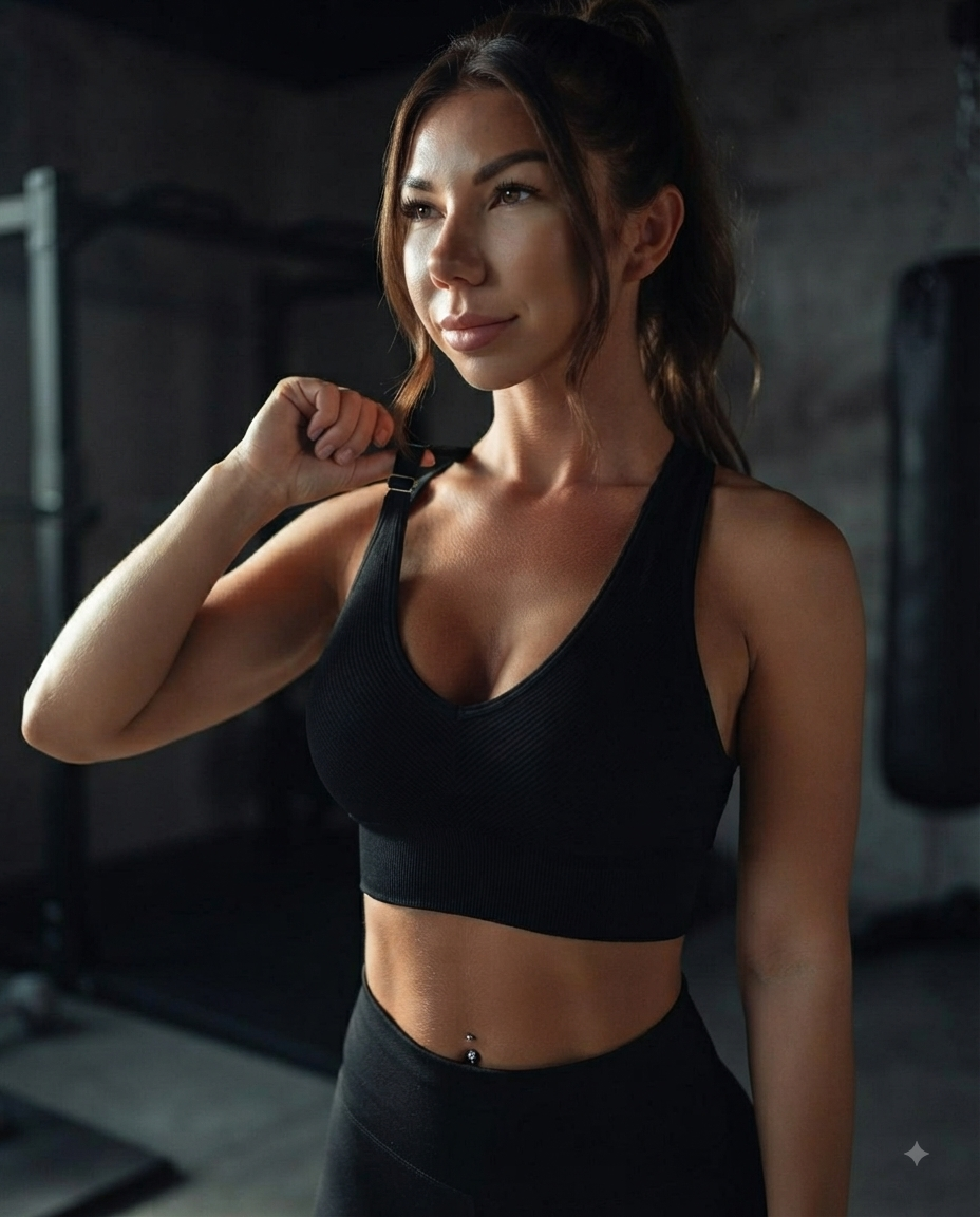 Sport-BH mit überkreuztem Rücken – Yoga und Laufen
