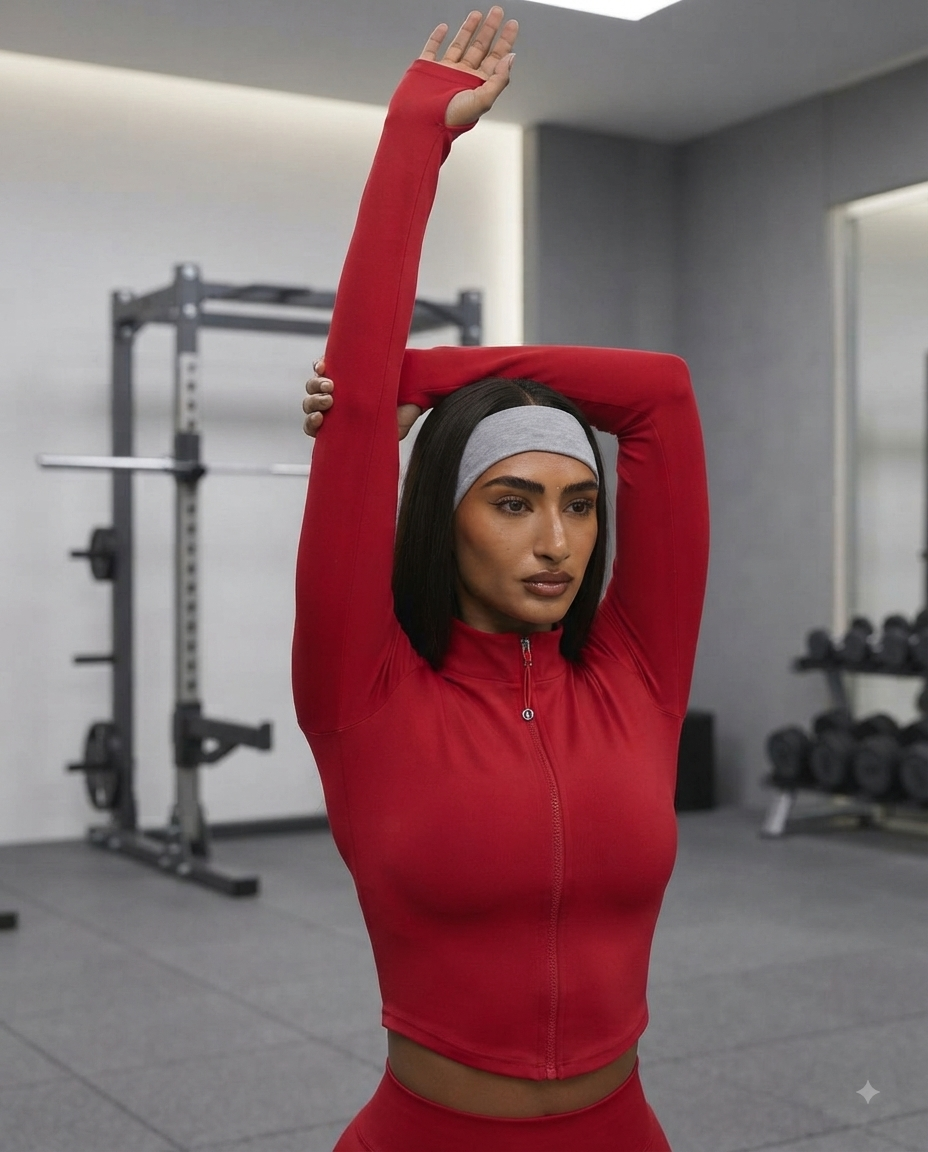 Sportliche Jacke mit Reißverschluss | Shaping Fitnessjacke für Damen