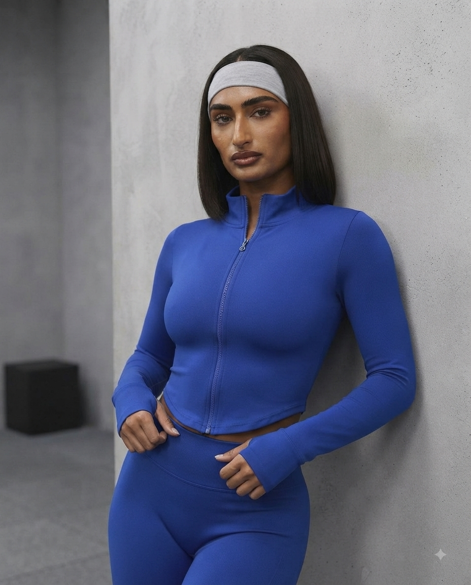 Giacca Sportiva con Zip | Giubbino Fitness Modellante Donna