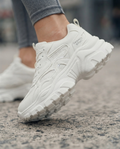 Damen-Sneaker, weiß, bequem, sportlich, für Fitnessstudio, Laufen, Fitness, hohe, rutschfeste Sohle