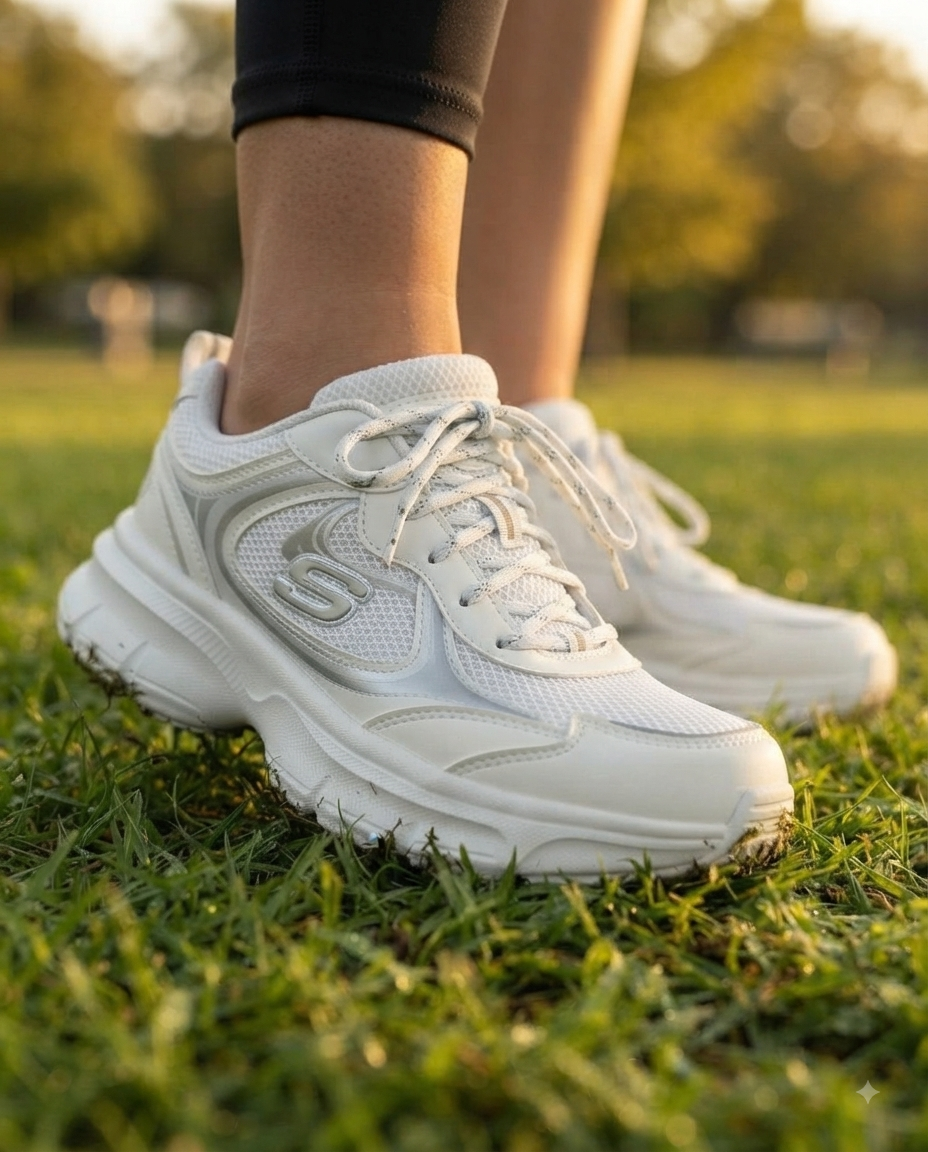 Baskets Femme Maille Blanc Gris Chaussures de Sport Gym Running Confortables Semelle Haute Respirantes