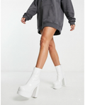 Damen Stiefeletten mit Blockabsatz und Plateau