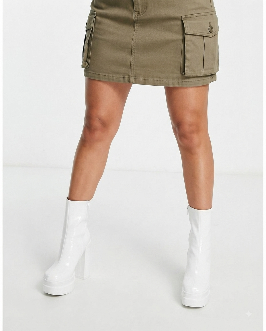Damen Stiefeletten mit Blockabsatz und Plateau
