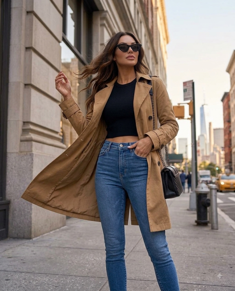 Trench femme à col revers