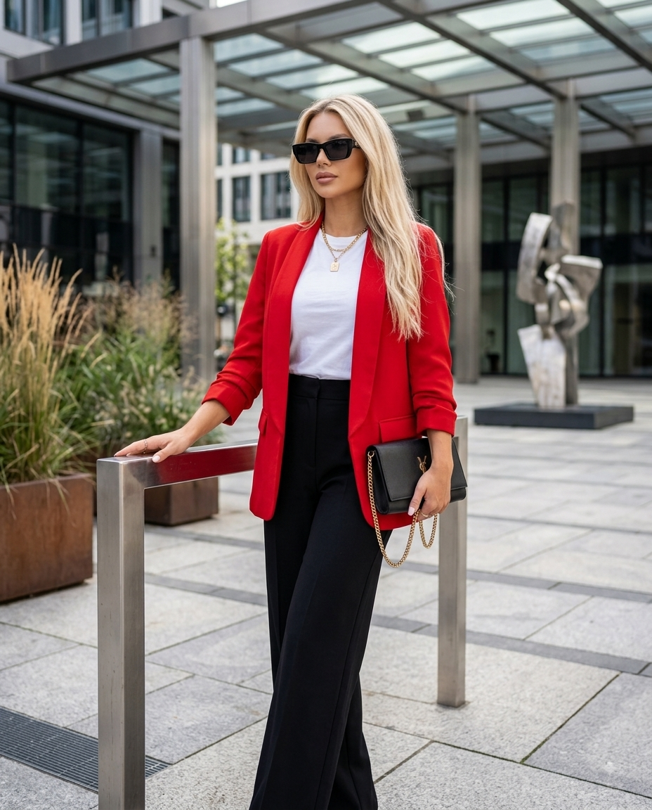Eleganter Blazer mit Schalkragen – Fließende Damenjacke ohne Knöpfe