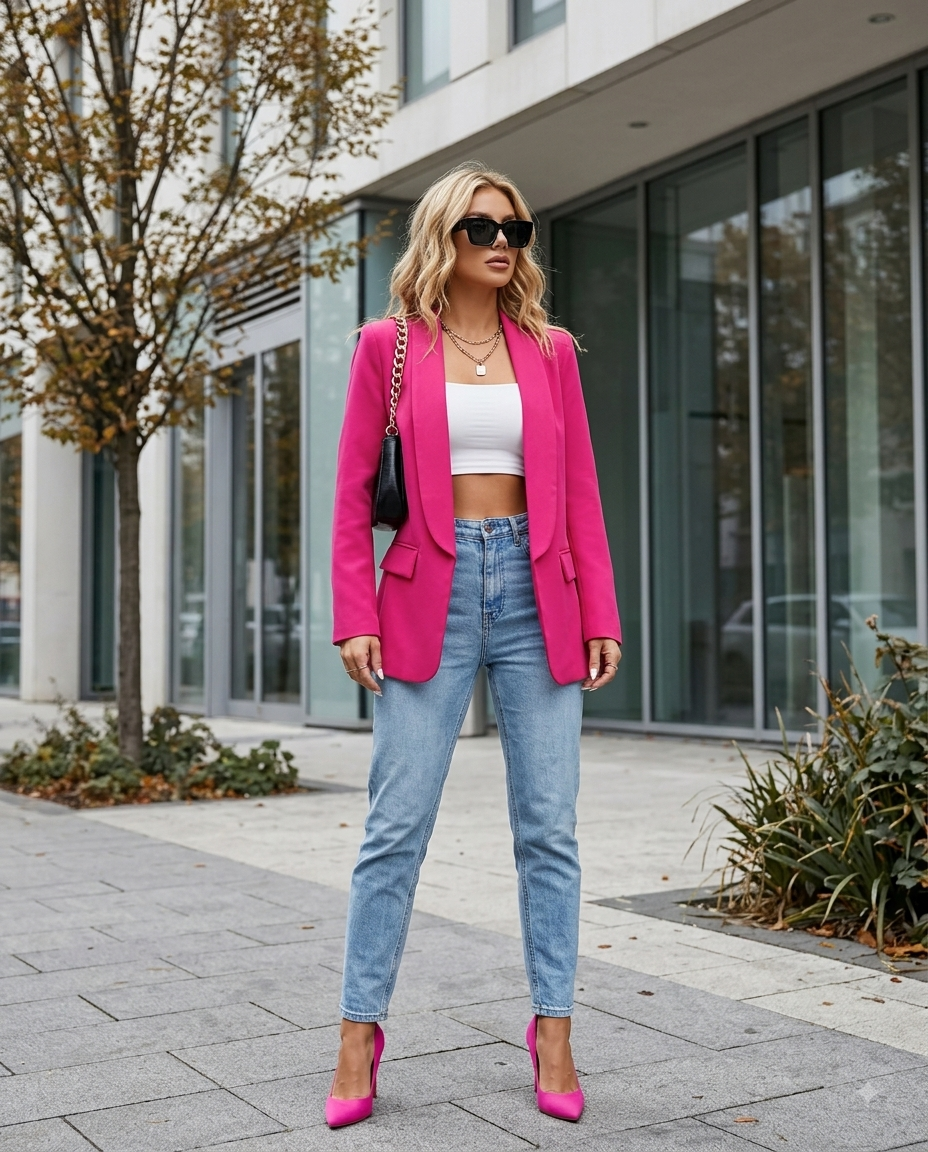 Eleganter Blazer mit Schalkragen – Fließende Damenjacke ohne Knöpfe