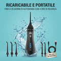 Idropulsore Dentale Portatile Ricaricabile – 4 Modalità, 11 Intensità, IPX7 Waterproof