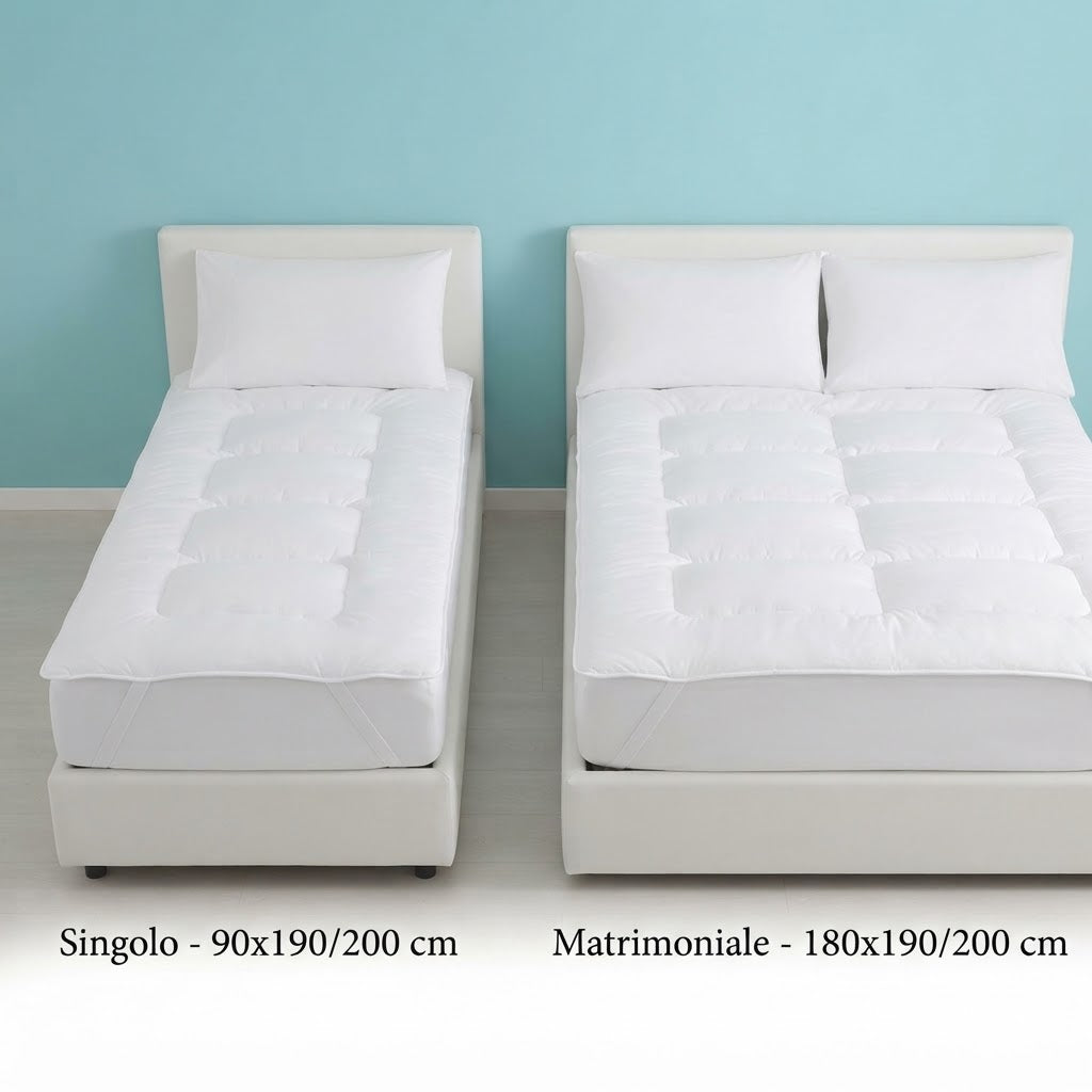 Topper Materasso Memory Farm Effetto Nuvola – Doppia Imbottitura Soffice, Fascia Elastica Antiscivolo, Singolo e Matrimoniale