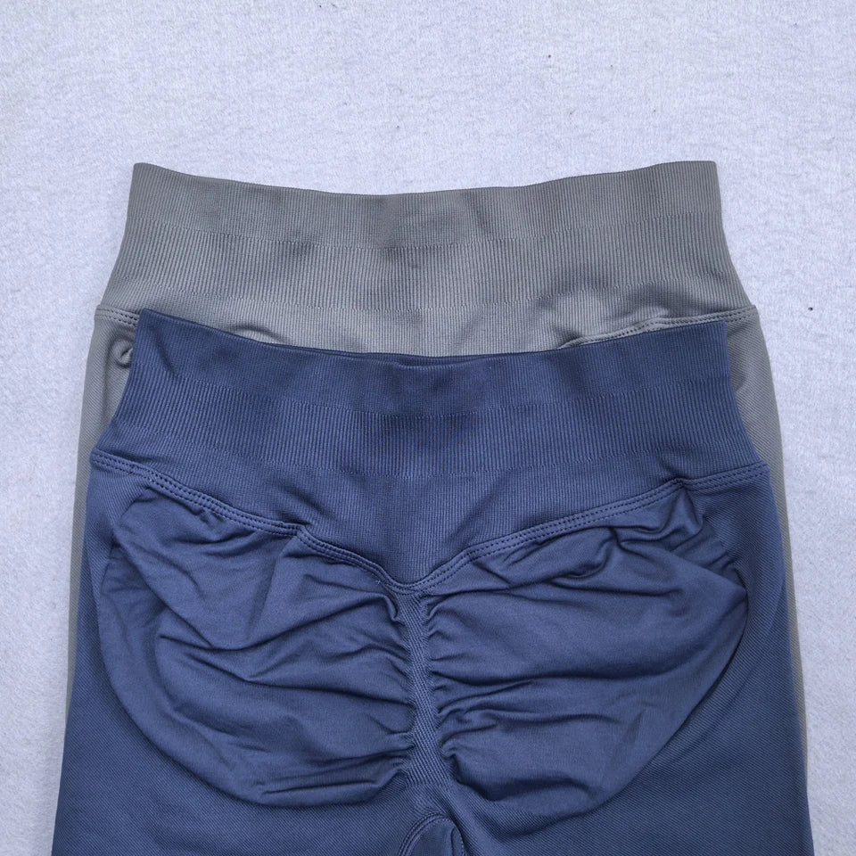 Nouveau legging de yoga sans coutures pour femmes – Legging de sport push-up (effet froncé fessier), pantalon de yoga pour entraînement, avec ceinture côtelée taille basse et legging de sport moulant.
