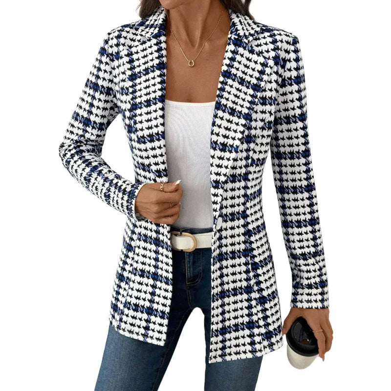 Blazer Elegante a Quadri Donna 2026 – Giacca Chic Primaverile