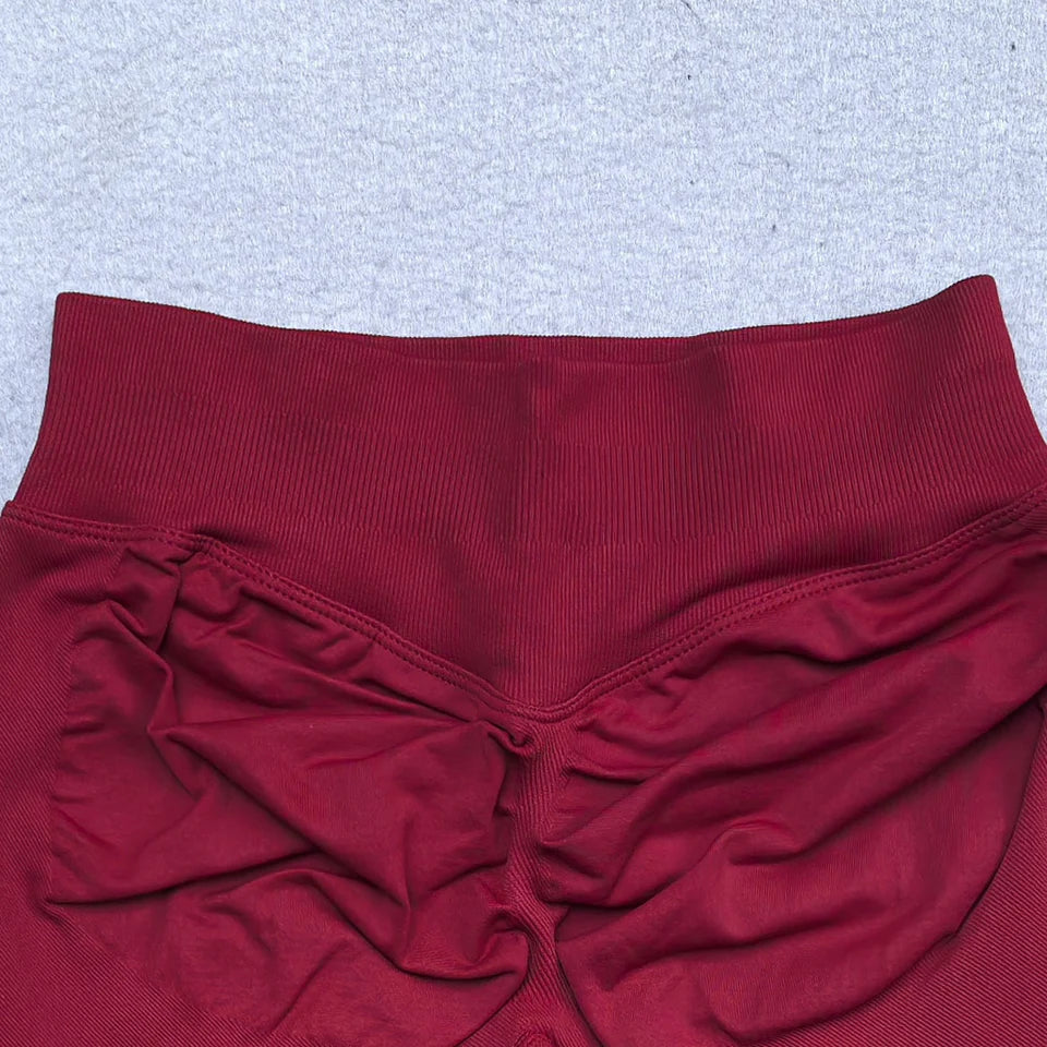 Nouveau legging de yoga sans coutures pour femmes – Legging de sport push-up (effet froncé fessier), pantalon de yoga pour entraînement, avec ceinture côtelée taille basse et legging de sport moulant.