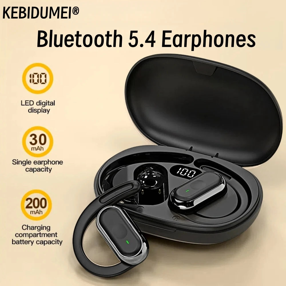 Casque sans fil Bluetooth Smart - Arceau réglable, Commandes tactiles, Sportif, Étanche, Écouteurs stéréo pour la musique, Compatible avec tous les Smartphones.