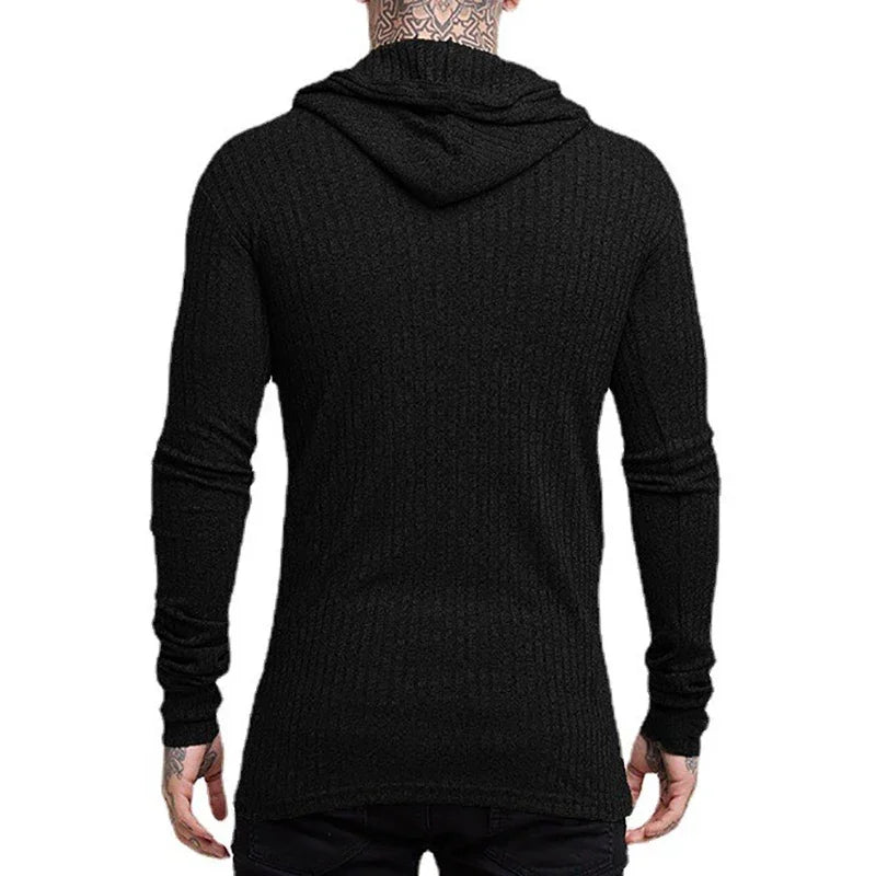 Fitness-Pullover für Herren aus dünnem Strick, Slim Fit