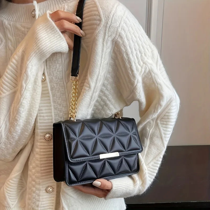 Borsa a Tracolla  con Catena alla Moda Elegante e Trapuntata