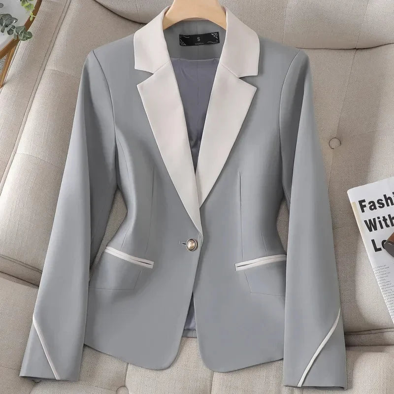 Damen-Slim-Blazer mit langen Ärmeln und Einzelknopf – Neue Frühlingskollektion