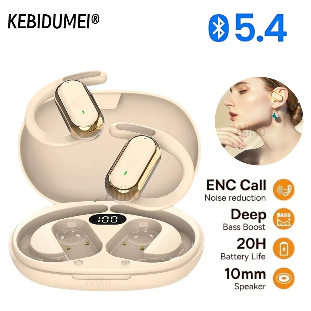 Casque sans fil Bluetooth Smart - Arceau réglable, Commandes tactiles, Sportif, Étanche, Écouteurs stéréo pour la musique, Compatible avec tous les Smartphones.