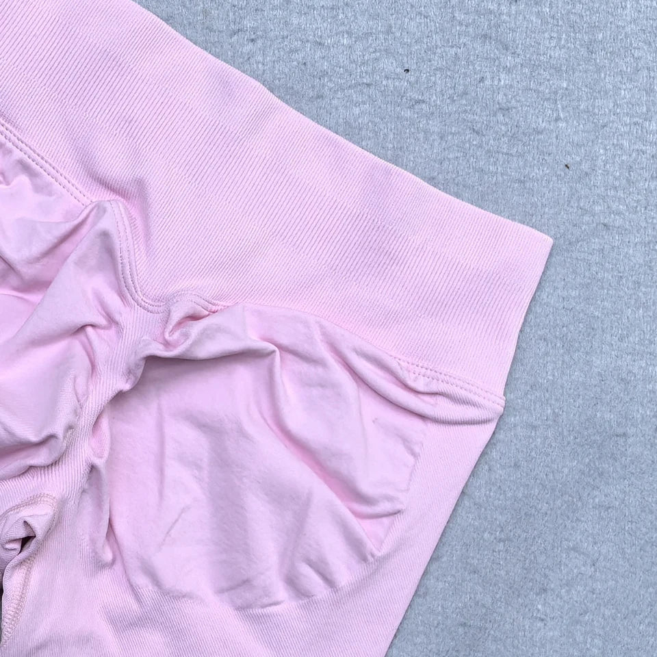 Nouveau legging de yoga sans coutures pour femmes – Legging de sport push-up (effet froncé fessier), pantalon de yoga pour entraînement, avec ceinture côtelée taille basse et legging de sport moulant.