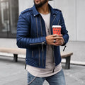 Herren-Leder-Motorradjacke für den Frühling