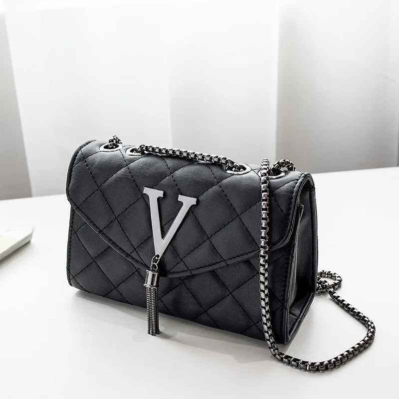 "Sac à Bandoulière de Luxe Noir pour Femme – Cuir"