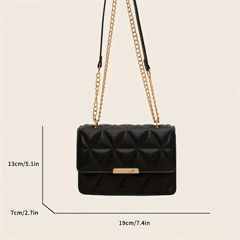 Borsa a Tracolla  con Catena alla Moda Elegante e Trapuntata