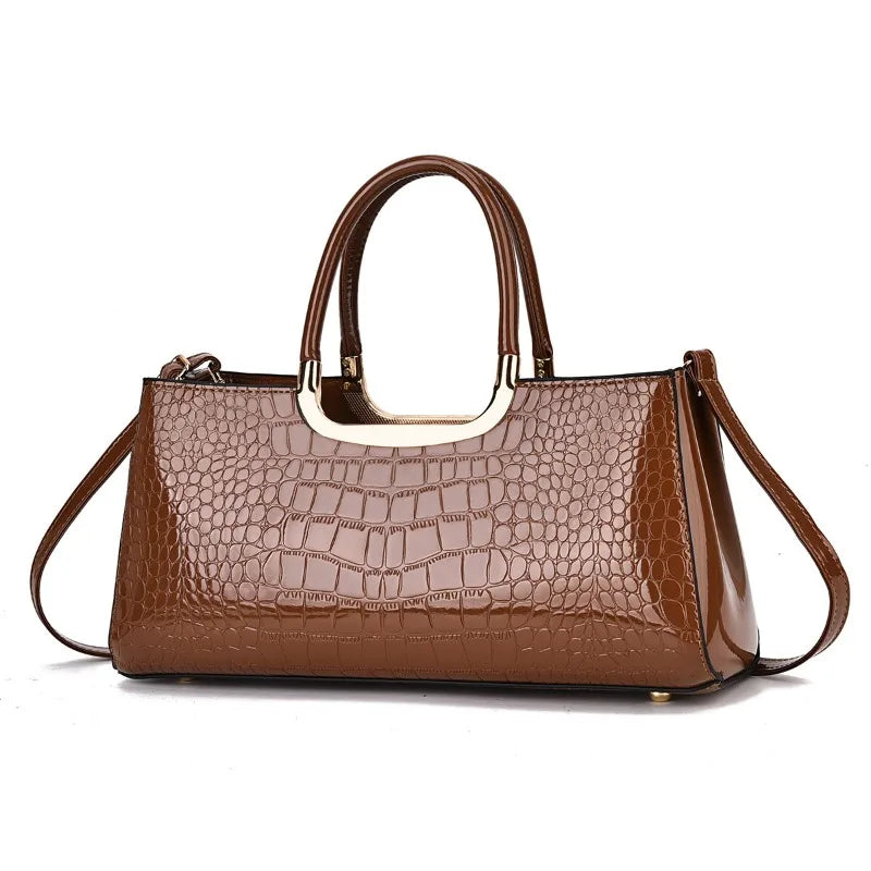 Sac à Main Élégant Motif Croco – Bandoulière Décontractée et Polyvalente
