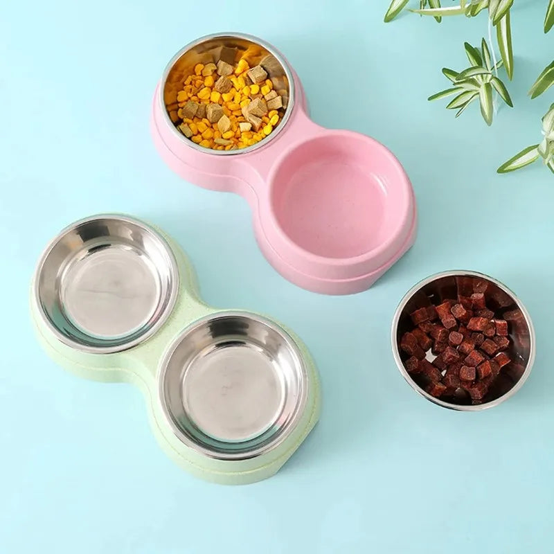 Double Gamelle Antidérapante en Acier Inoxydable – Nourriture et Eau Toujours en Ordre