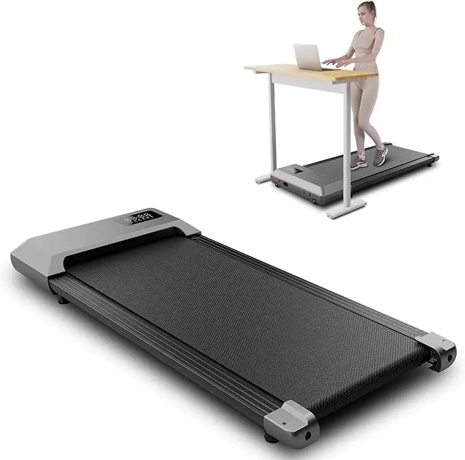 Tapis roulant 2-en-1 Superun pour la maison et le bureau, marcheur avec moteur de 2,5 CV, mini tapis roulant pour petits espaces avec application et télécommande.