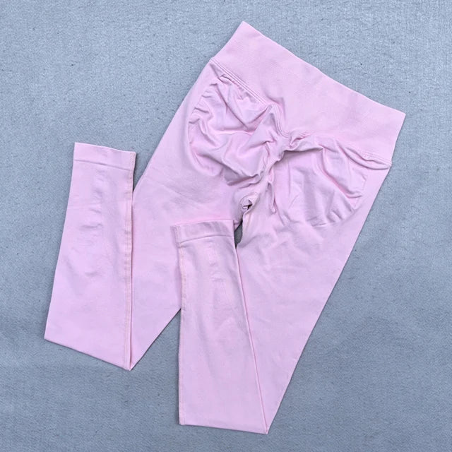 Nouveau legging de yoga sans coutures pour femmes – Legging de sport push-up (effet froncé fessier), pantalon de yoga pour entraînement, avec ceinture côtelée taille basse et legging de sport moulant.