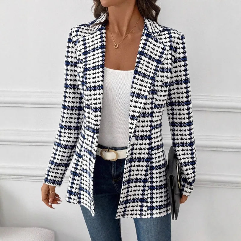 Eleganter Damen-Blazer mit Karomuster 2026 – Schicke Frühlingsjacke