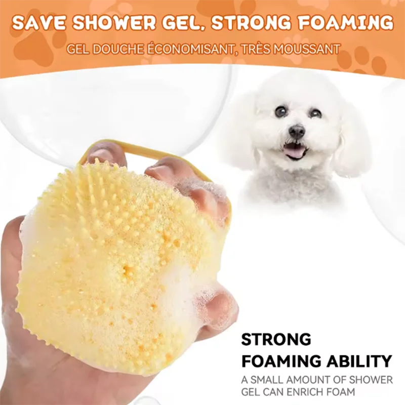 Éponge de lavage pour chien en silicone disponible en plusieurs couleurs