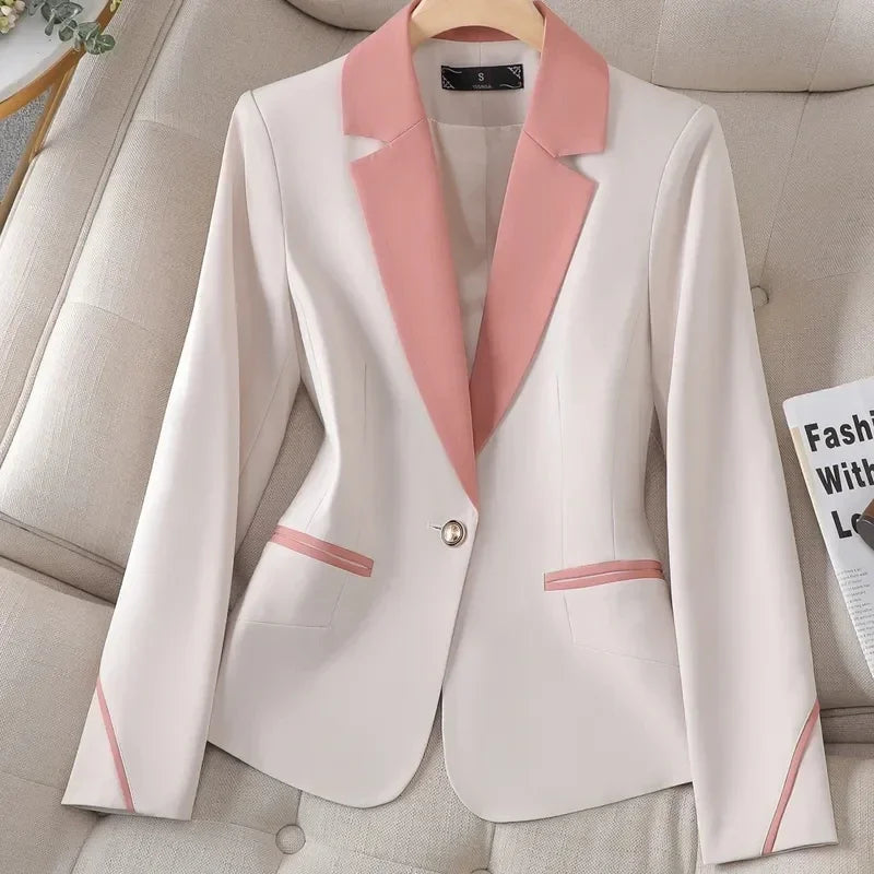Damen-Slim-Blazer mit langen Ärmeln und Einzelknopf – Neue Frühlingskollektion