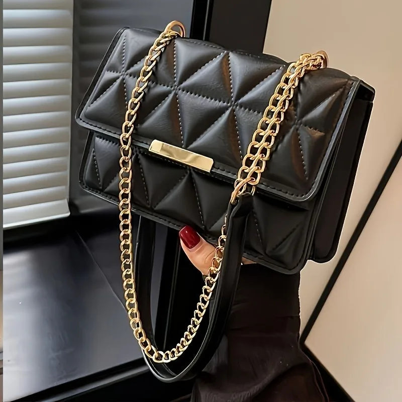 Borsa a Tracolla  con Catena alla Moda Elegante e Trapuntata