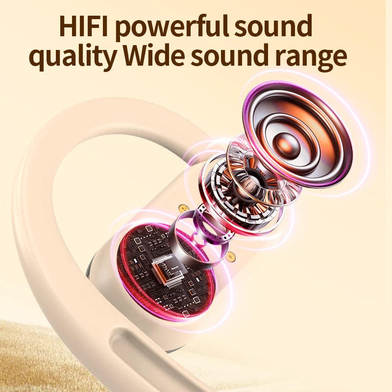 Casque sans fil Bluetooth Smart - Arceau réglable, Commandes tactiles, Sportif, Étanche, Écouteurs stéréo pour la musique, Compatible avec tous les Smartphones.